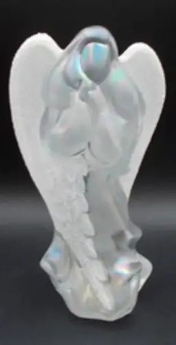 Vintage Fenton Pearlescent, Sugared Praying Angel