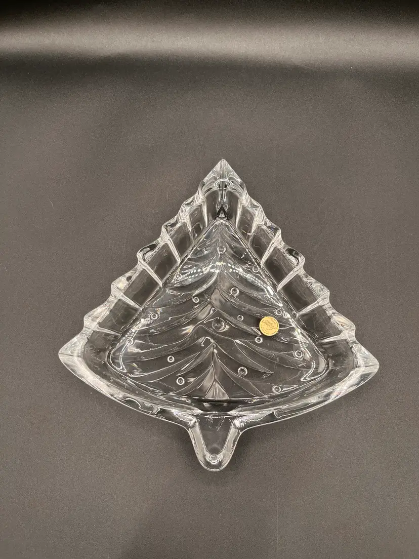 **Cristal D’Arques France Genuine Lead Crystal Glass Christmas Tree Candy Dish 8.5”🎄