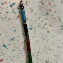 7 Section Bracelet With Varied Stones In Each Link. Toggle For Connecting On Wrist. Marked CAA On Each Link