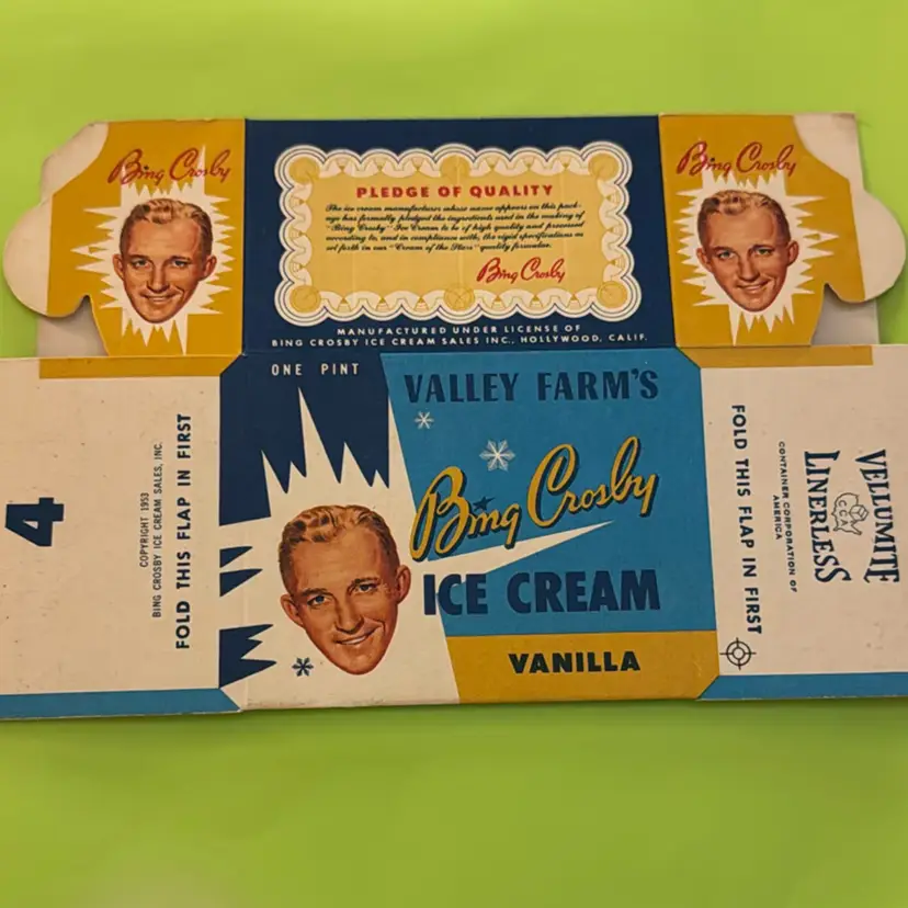 1953 Bing Crosby Ice Cream Box