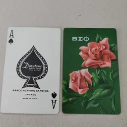 1 Single Swap Card - Playing Card. BEO Red Rose. Arrco. Made in Chicago. Ace of Spades. Dimension 2.5 x 3.5. Read description.