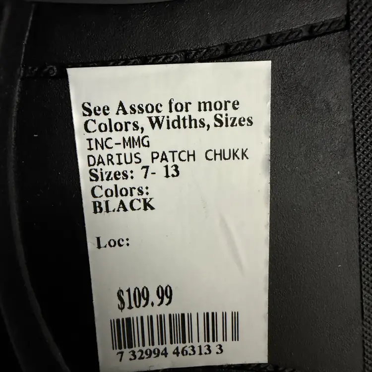 $109 INC International Concepts Black Men's Darius Patch Chukkas Suede Shoes Sz 7