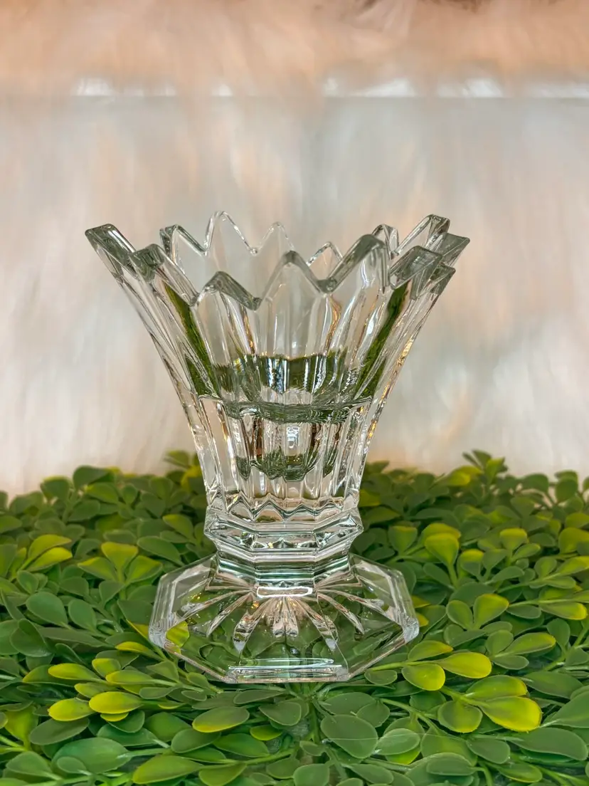 Mikasa Florita Clear Pressed Glass Crystal Candleholder