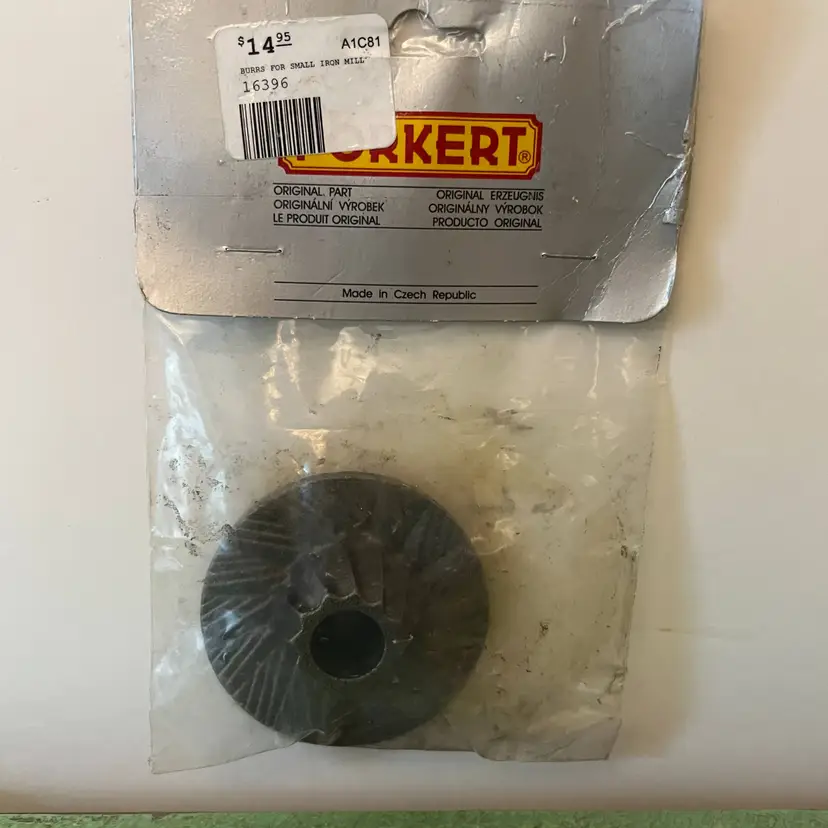 NOS Rotating Millstone UM75 Porkert Original Parts Burrs for Small Iron Mill NIP
