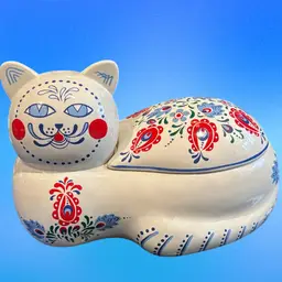 Vintage Elizabeth Arden Porcelain Cat Trinket Box