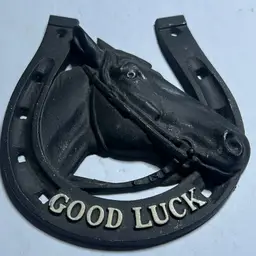 Good Luck Horseshoe Horse Head Wall Decor