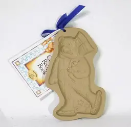 Vintage Brown Bag Cookie Mold Skating Bear with Present Hill Design Inc. 1994