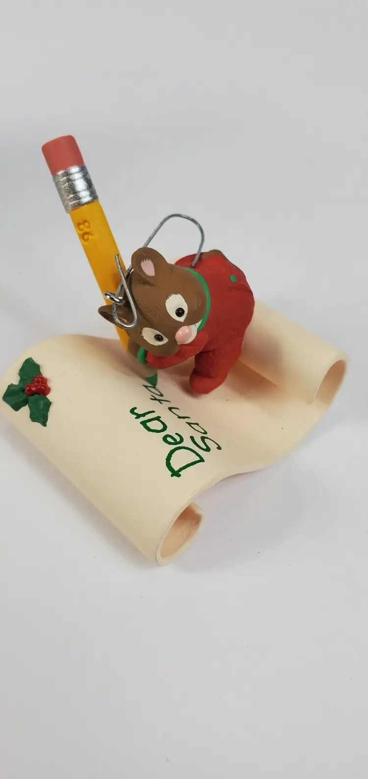 Vintage 1998 Hallmark Nina Aube Writing To Santa Keepsake Ornament QX6533