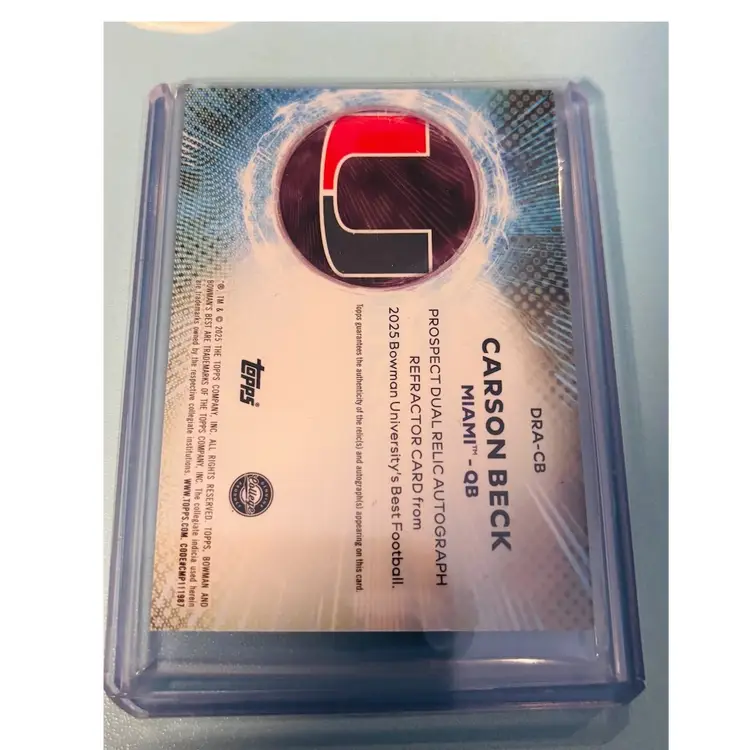 Carson Beck Bowman’s Best 2025 Patch Auto Miami