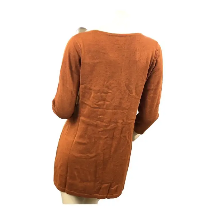 Global Chic by IMAN Touch of Cashmere Saddle Brown Sweater / Tunic. Size: XS
