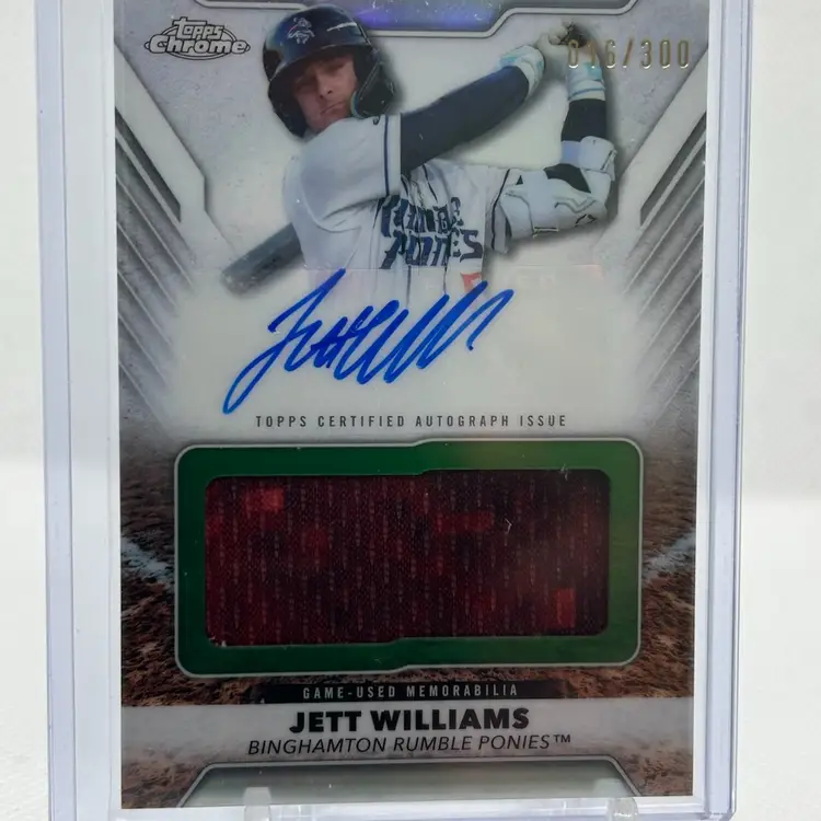 Jett Williams 2025 Pro Debut Chrome Patch Auto /300 New york Mets