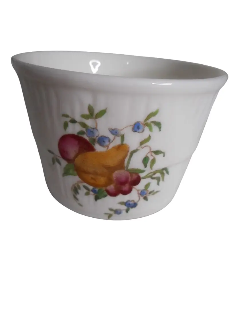 Vintage Royal Worcester White Fruit & Flower Design Mini Bowl Bone China