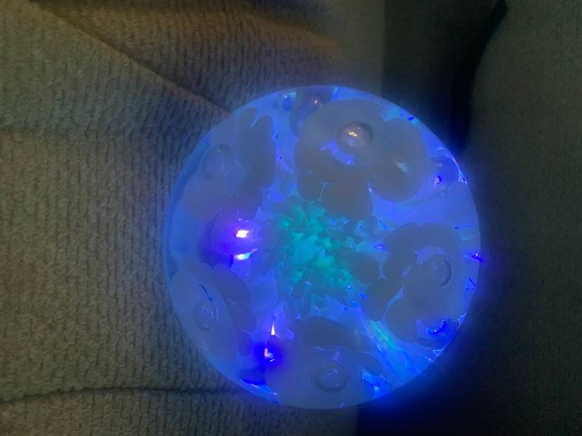 Joe Rice Paper Weight With Center Green Glow