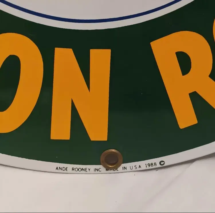 VINTAGE WHITE PASS & YUKON ROUTE PORCELAIN SIGN GAS OIL TRAIN STATION RAIL ROAD