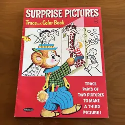 Vintage 1967 Surprise Pictures Trace And Color Coloring Book Whitman Unused