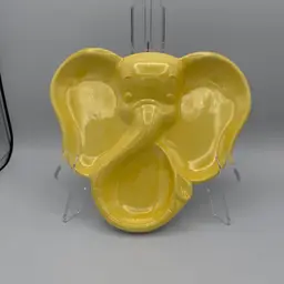 Vintage Yellow Ceramic Elephant Dish