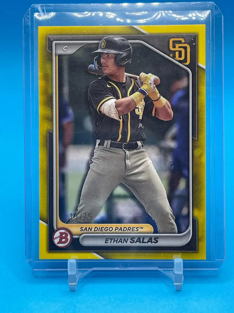 2024 Bowman Prospects Yellow Parallel Ethan Salas #/75 SD San Diego Padres