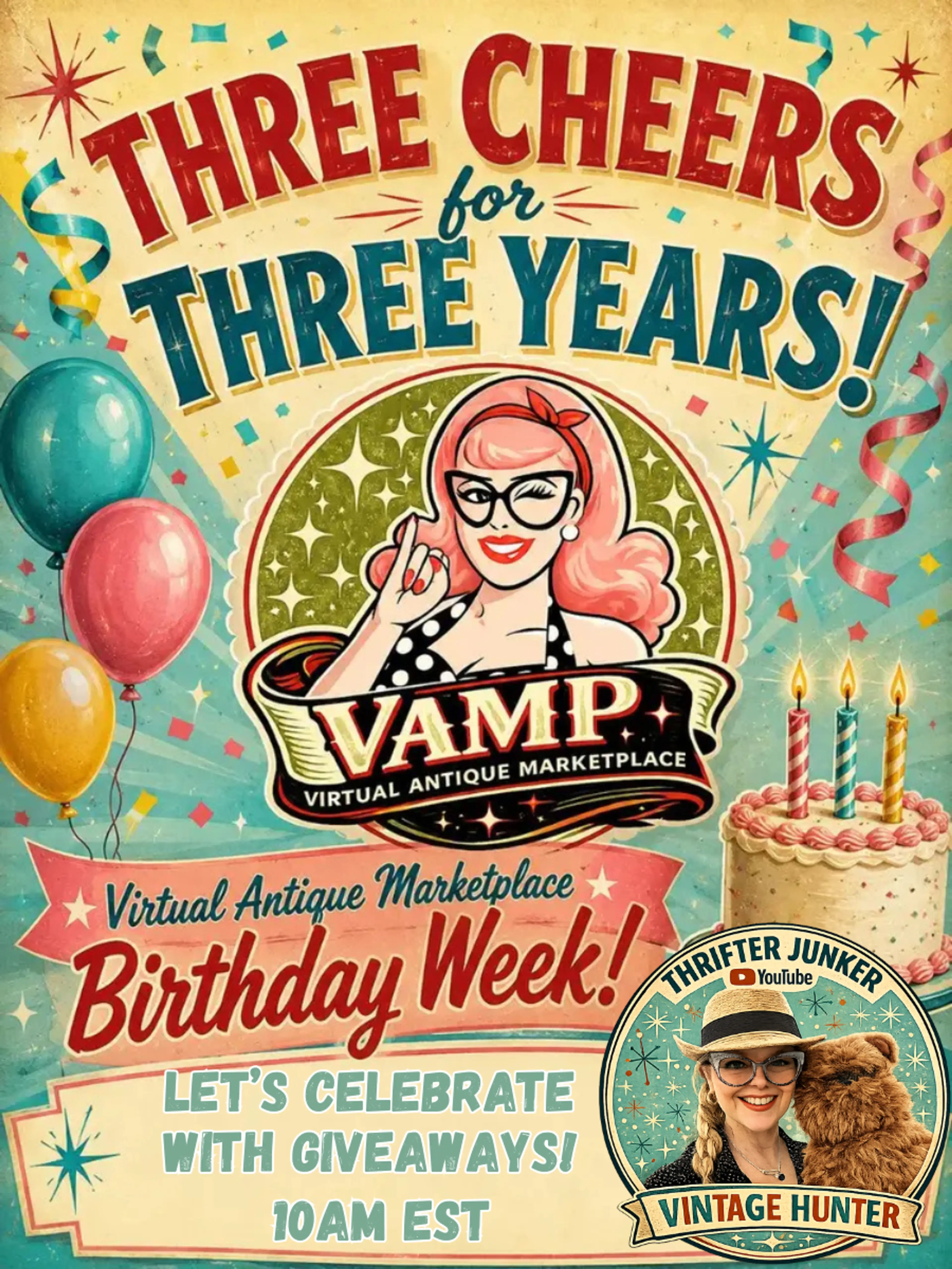 Happy Three Years of Virtual Antique Marketplace! Let's Celebrate!