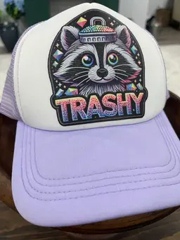 Trash Panda Trashy Trucker Hat On Lavender