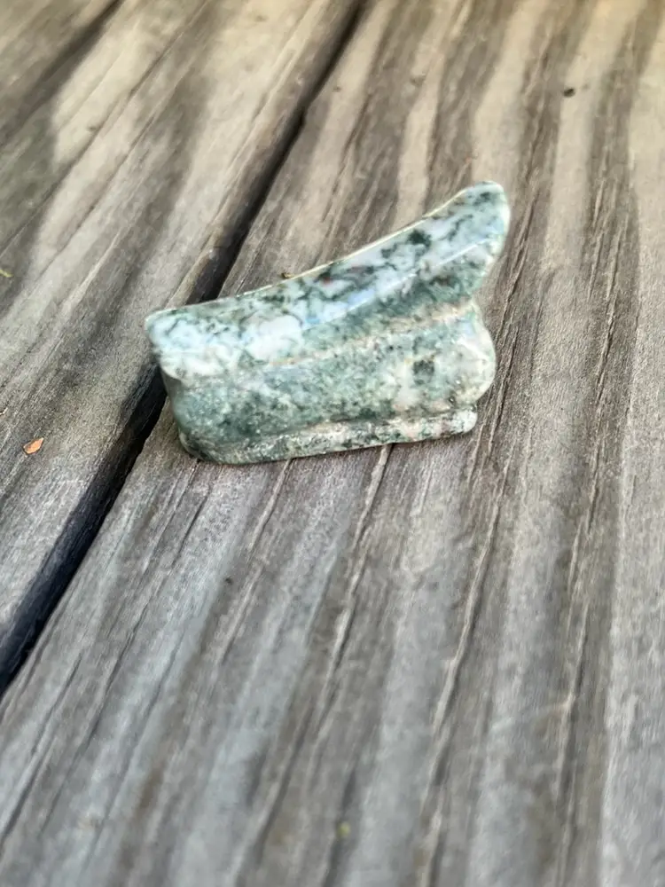 Moss Agate Hand Carved Coffin 15 Grams