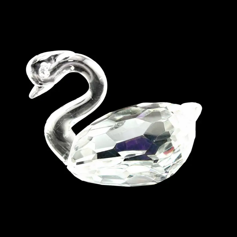 Vintage Shannon Crystal Swan 3.75” Tall x 5” Long x 2” Wide
