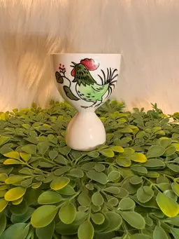 Hand Painted Ceramic Egg Cup w/Rooster by ASCON
