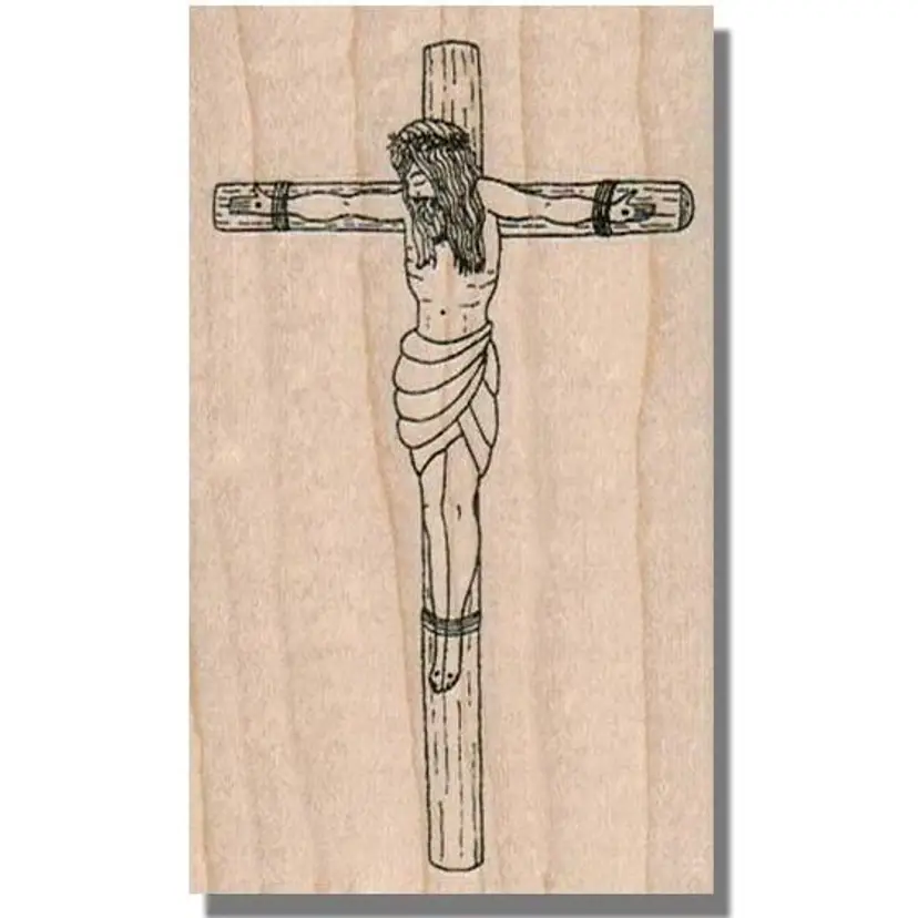 Jesus On Cross Rubber Stamp - Christ, Religious Stamp