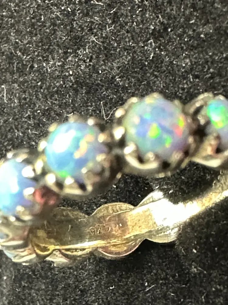 Southwestern Sterling 925 Infinity Rainbow Aurora Opal Ring Sz 7