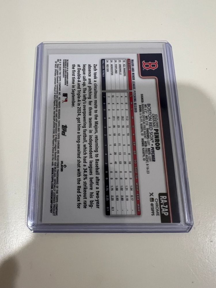 Zach Penrod RC Topps Chrome Auto Boston Red Sox