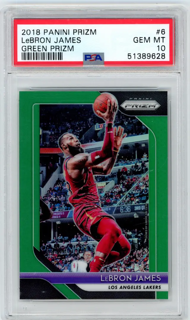 2018 Panini Prizm LeBRON JAMES #6 Green Prizm PSA 10 GEM MINT