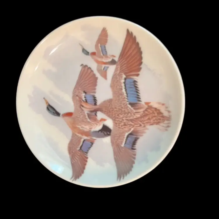 Nature's Heritage Mini 4'' Decorative Plates Mallards, Canvasbacks, Canadian Geese Set Of 3