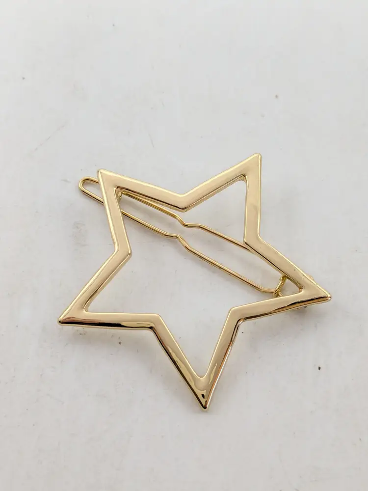 Aerie Gold Tone Star Hair Barrettes Clip Set NWT