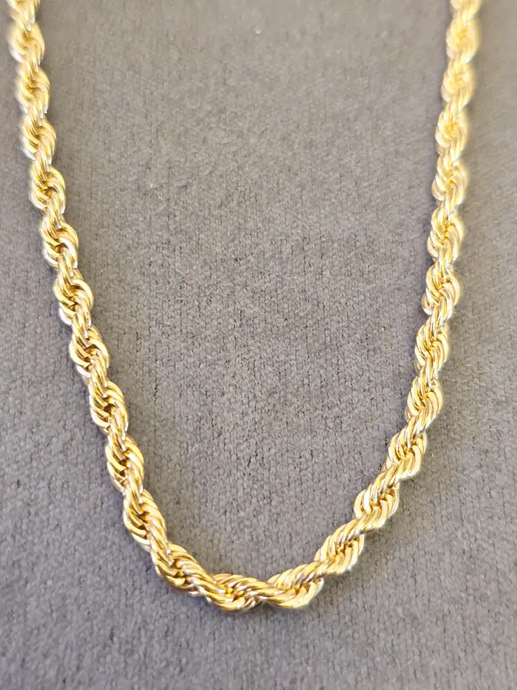 16" Rope Necklace 14k Gold Filled 3mm
