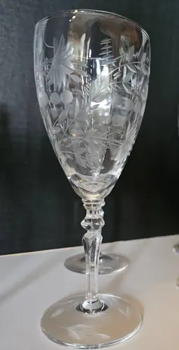 Vintage Rock Sharpe Wheel Cut Crystal Wine Stemware