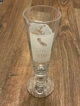 1991 California Festival Of Beers Flute Clear Glass 7.5” H Tall Vintage Fluted