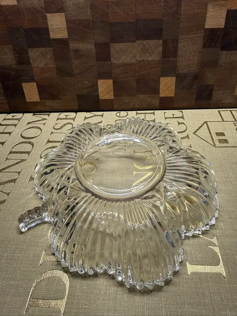 Clover Shaped Glass Candy Dish