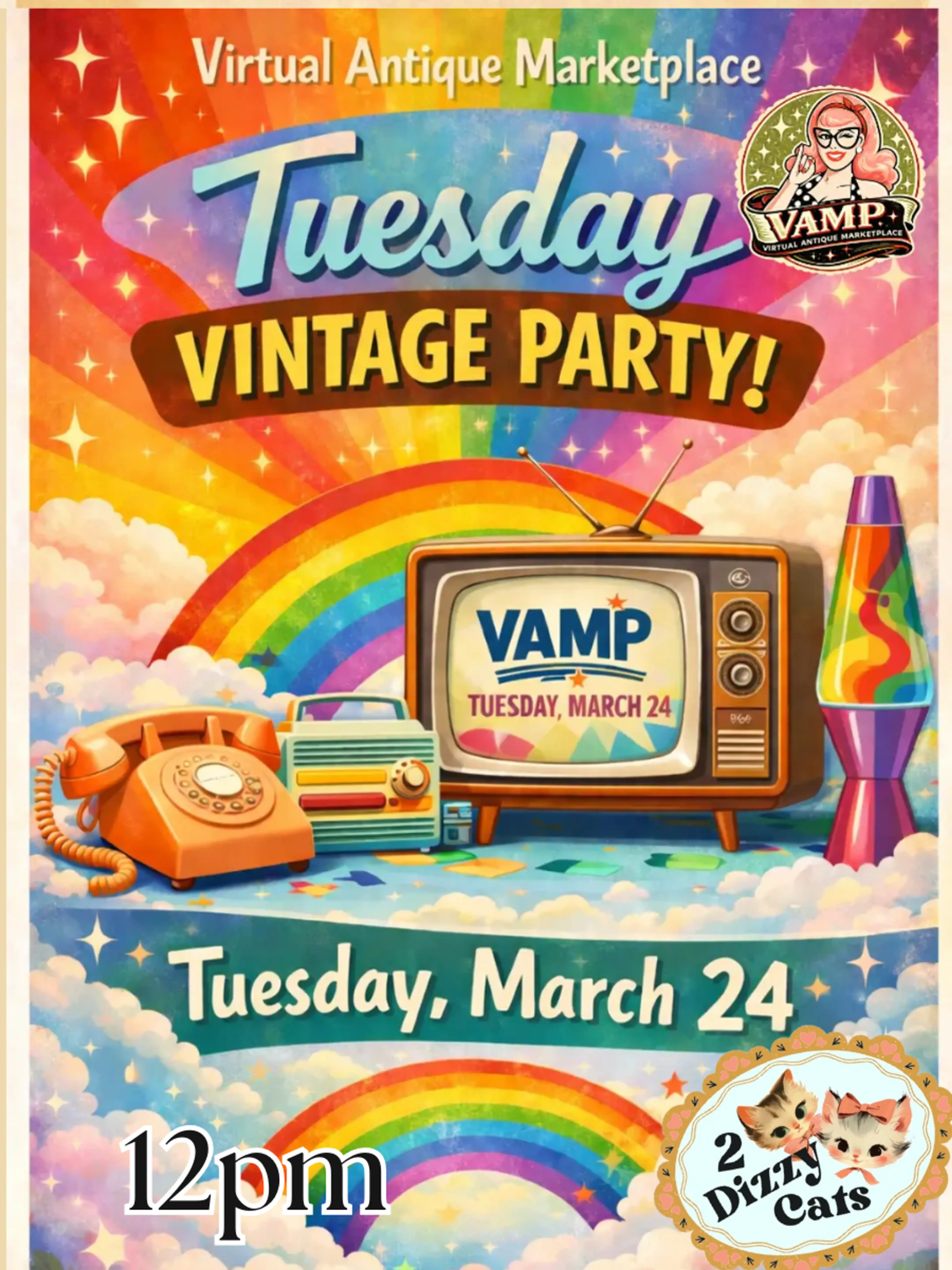 Tuesday Vintage Party with 2 Dizzy Cats 