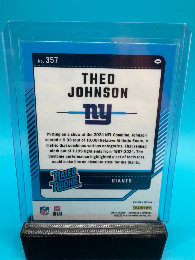 Theo Johnson Optic Rated Rookie Red Pandora RC New York Giants