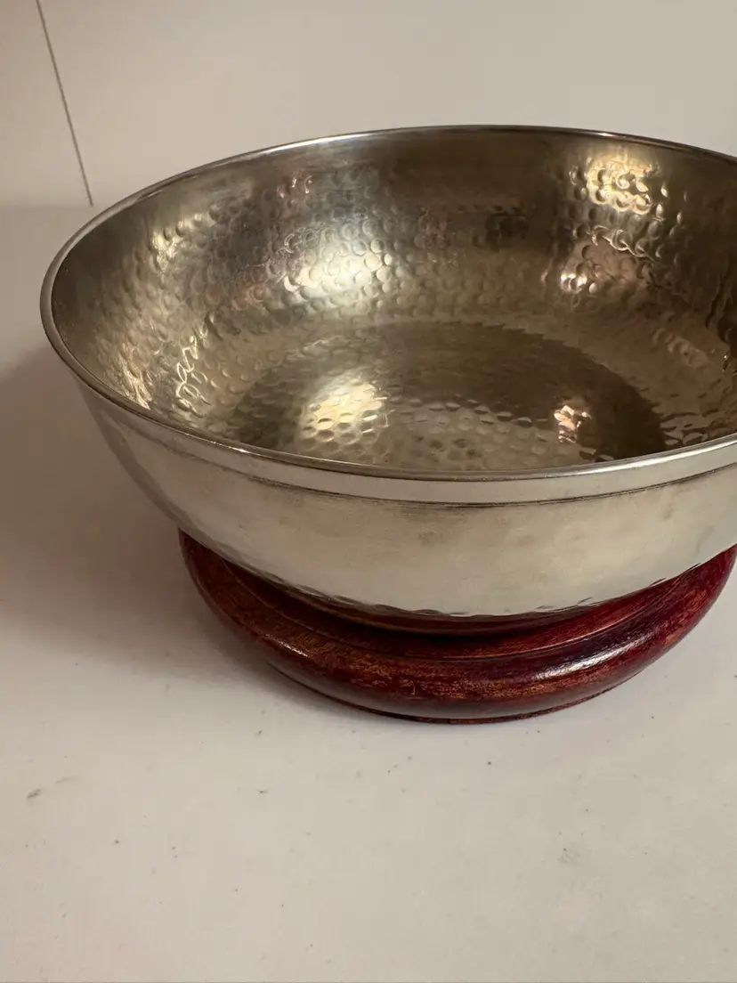 Hammered Silver Plated Brass Bowl