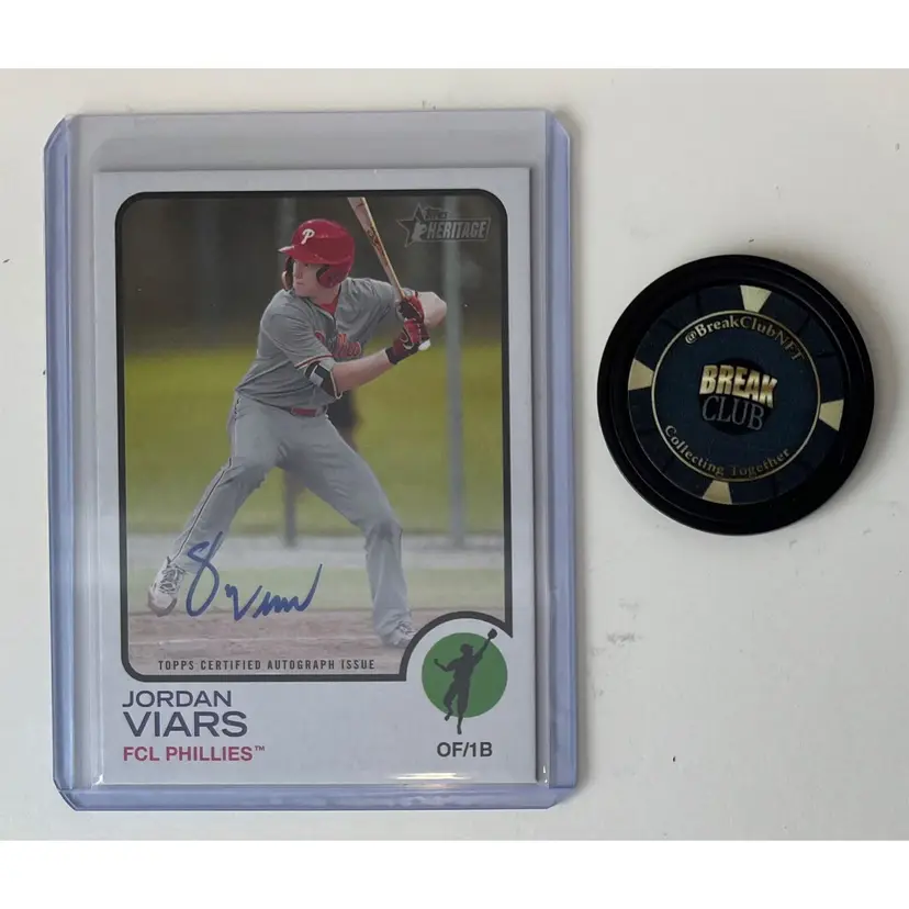 Jordan Viars 2022 Topps Heritage Minors Auto Philadelphia Phillies