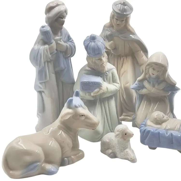 # 4  NATIVITY SET 7pc
Christmas Blue & White