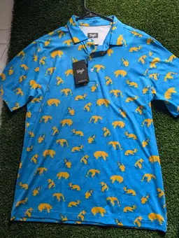 Waggle golden bear golf polo size L