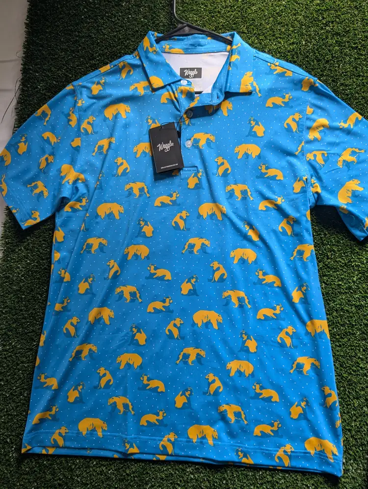 Waggle golden bear golf polo size L