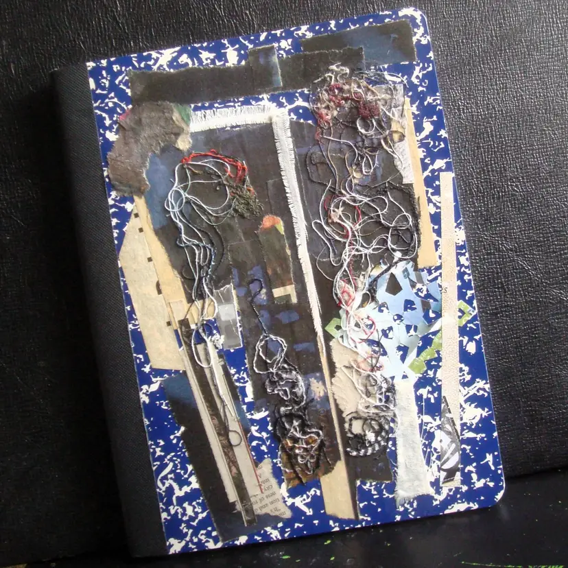 Abstract Collage Cover Notebook Journal Upcycle