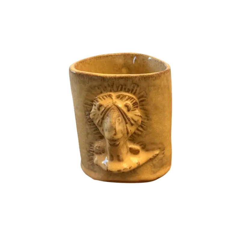 Handmade Stoneware Lion Face Mug