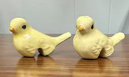 Vintage Ceramic Yellow Birds Salt & Pepper Shaker Set Ceramic 1 1/2" Tall x 2 1/2" Long