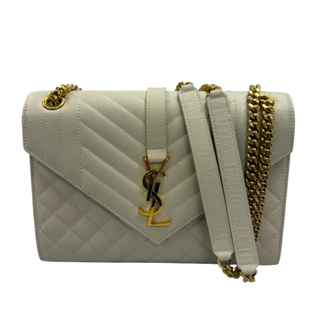 Saint Laurent Creme Medium Envelope Bag