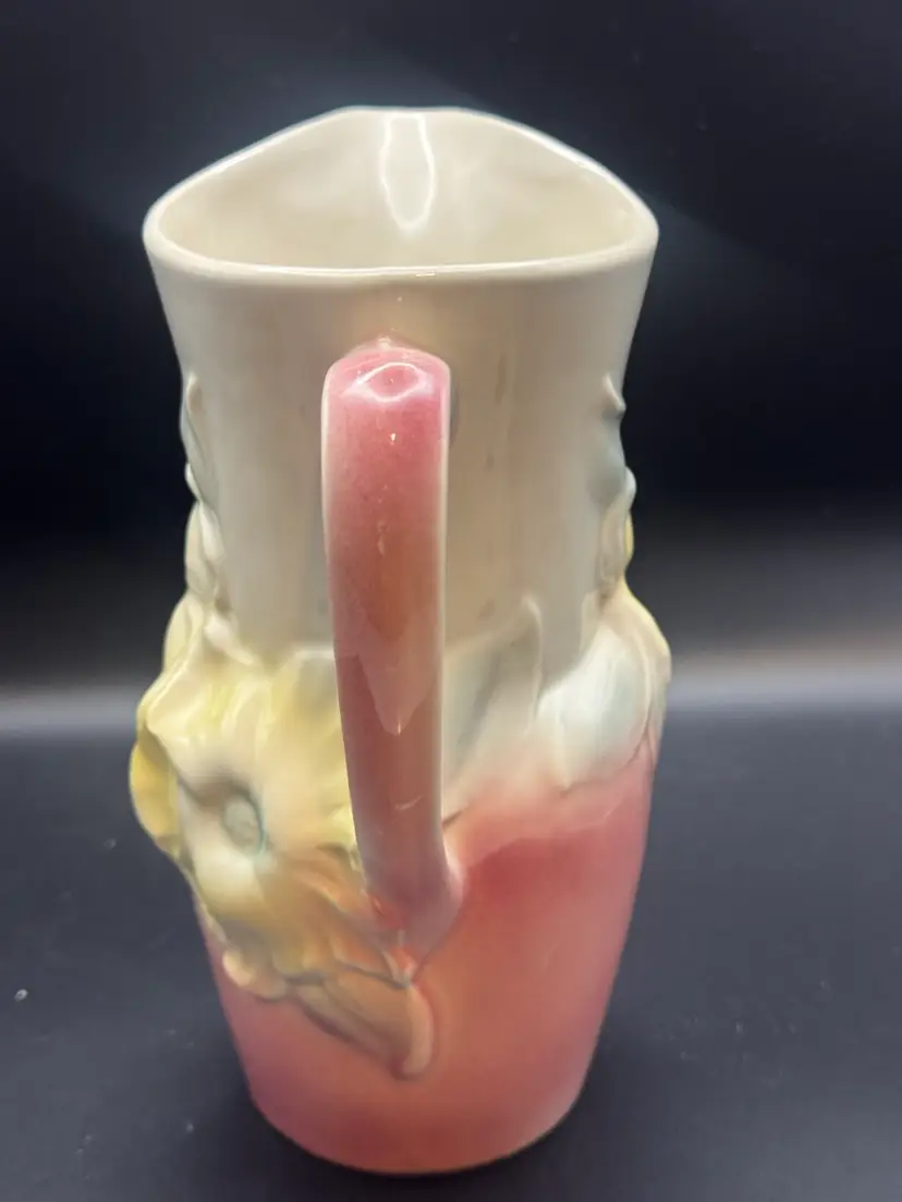 Vintage Ceramic Royal Copley Pitcher - Embossed Dogwood Or Apple Blossom
Flowers 10”