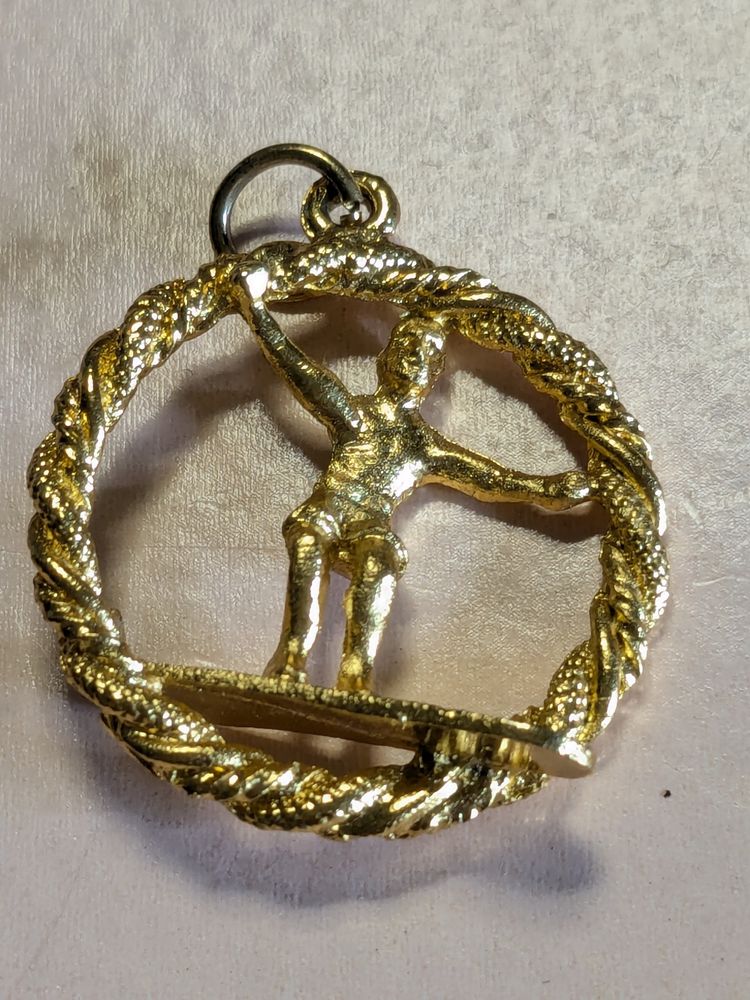 Vintage House of Borvani HOBCO Gold Plated Surfer Charm