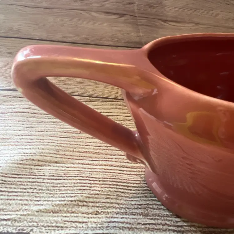 Vintage Homer Laughlin Harlequin Rose Gravy Boat 8x3x3”